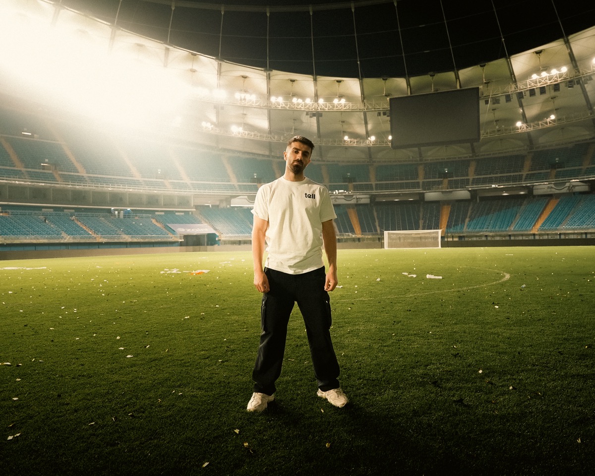DJ Jackz on the pitch at a stadium show